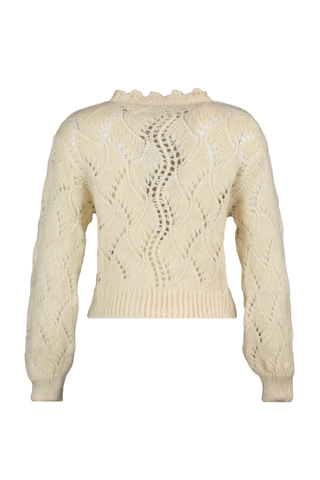 Ekru Yumusak Dokulu Ajurlu/Delikli Triko Kazak TWOAW23KZ01447 - Trendyolmilla фото 6