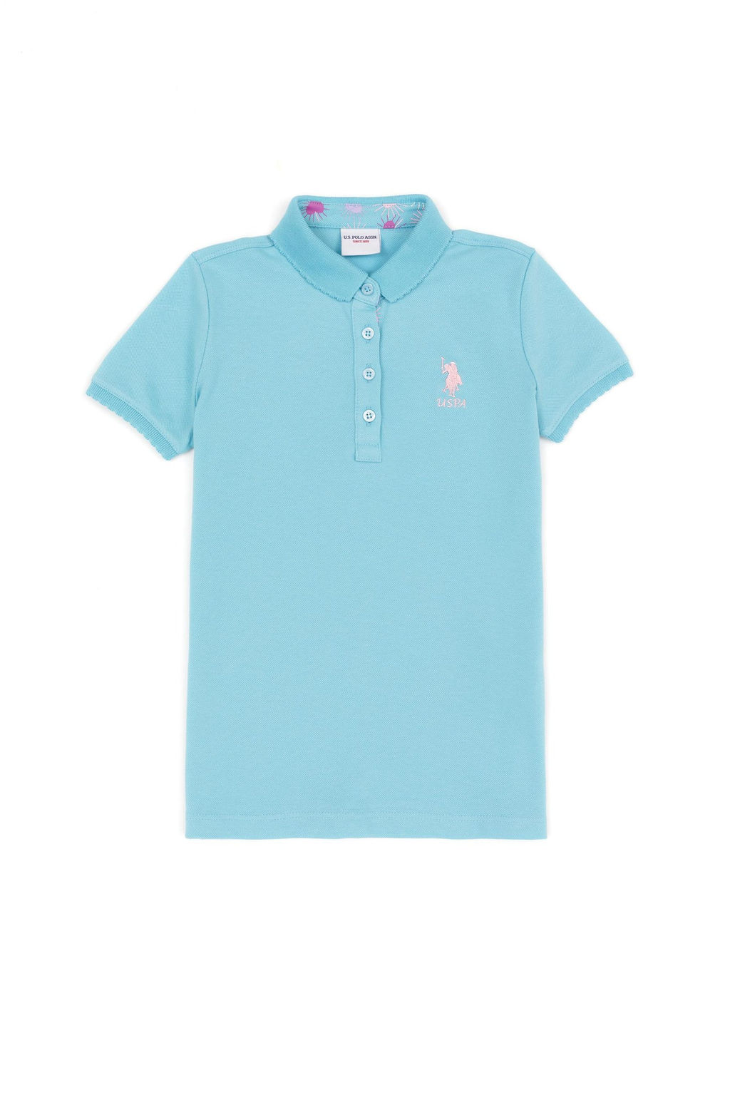 Бирюзовая футболка для девочек Basic - U.s. polo assn фото 4