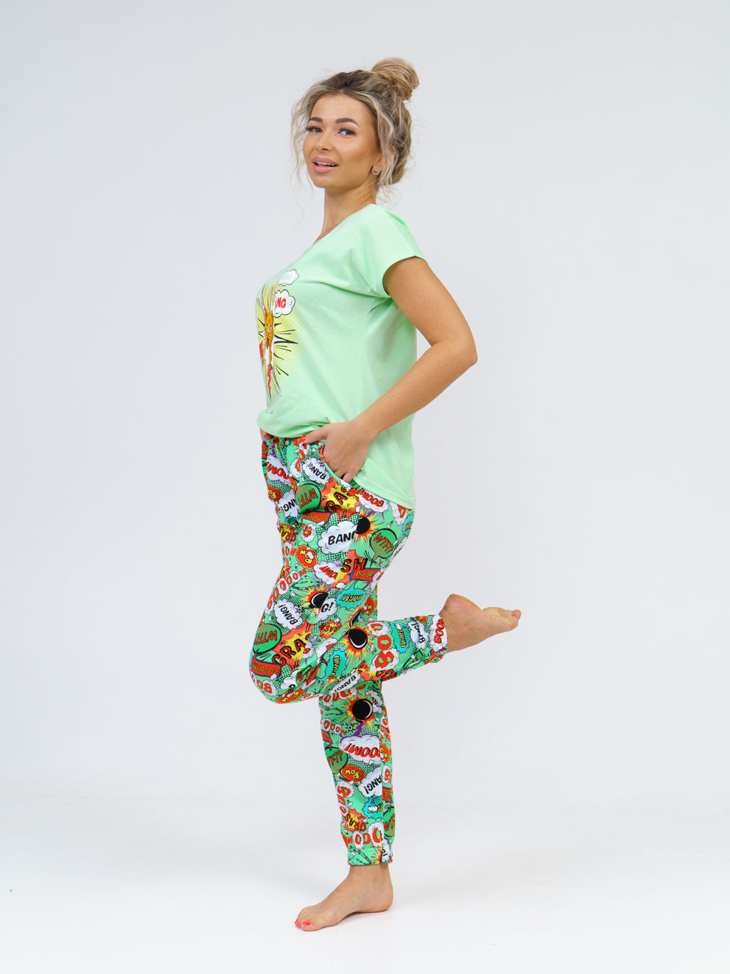 800 Пижама "Взрыв/Салатовый"
