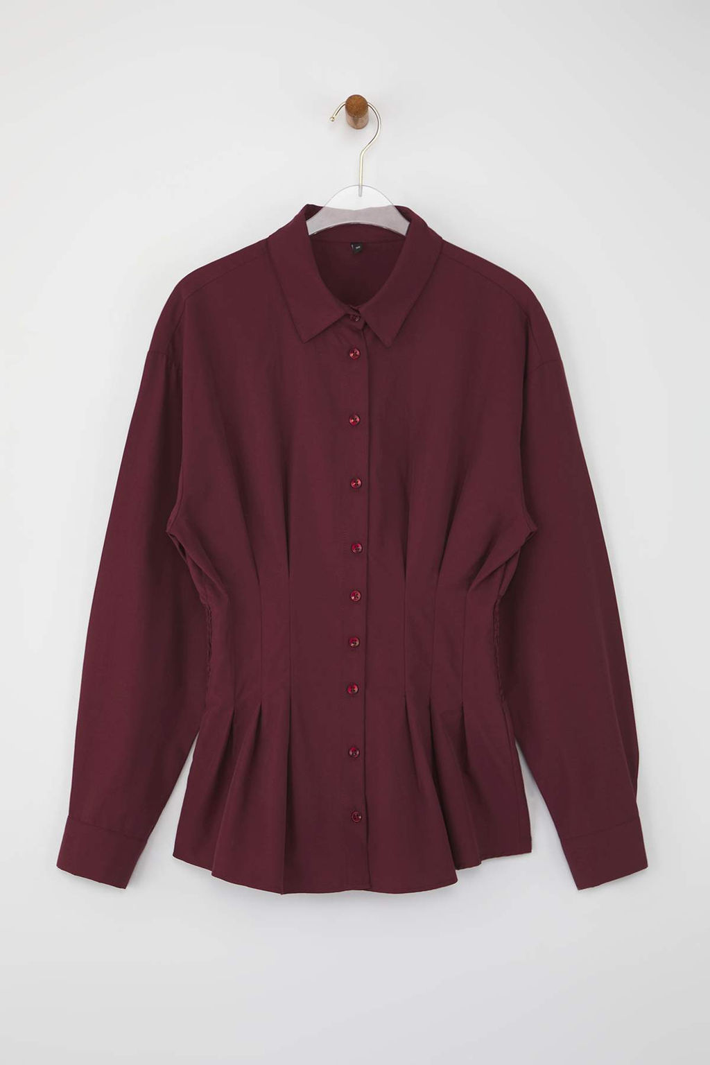 Bordo Bele Oturan Gipe Detayl? Gomlek TWOAW26GO00008 - Trendyolmilla фото 5