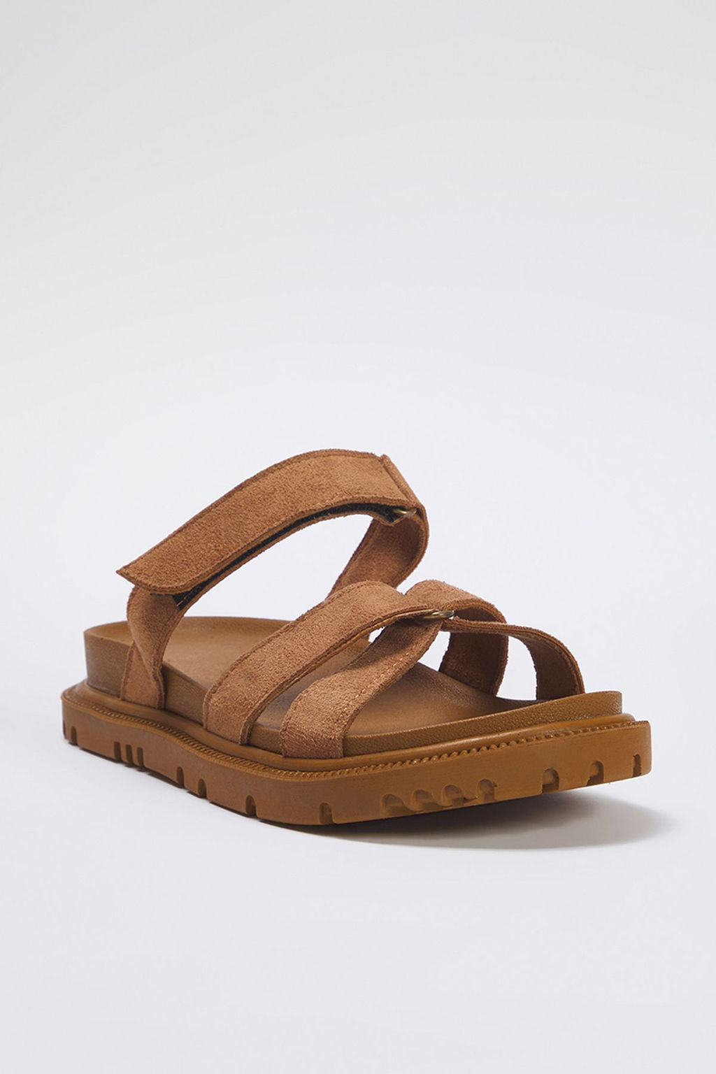 Trendyol Shoes Taba Suet C?rt Bantl? Duz Kad?n Terlik TAKSS25TE00003 - Trendyolmilla фото 4