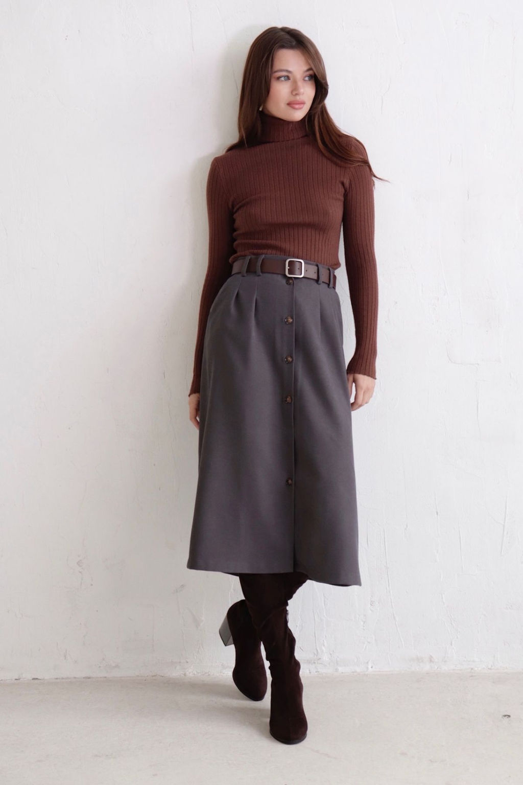 Юбка на пуговицах длины миди - Martichelli фото 16