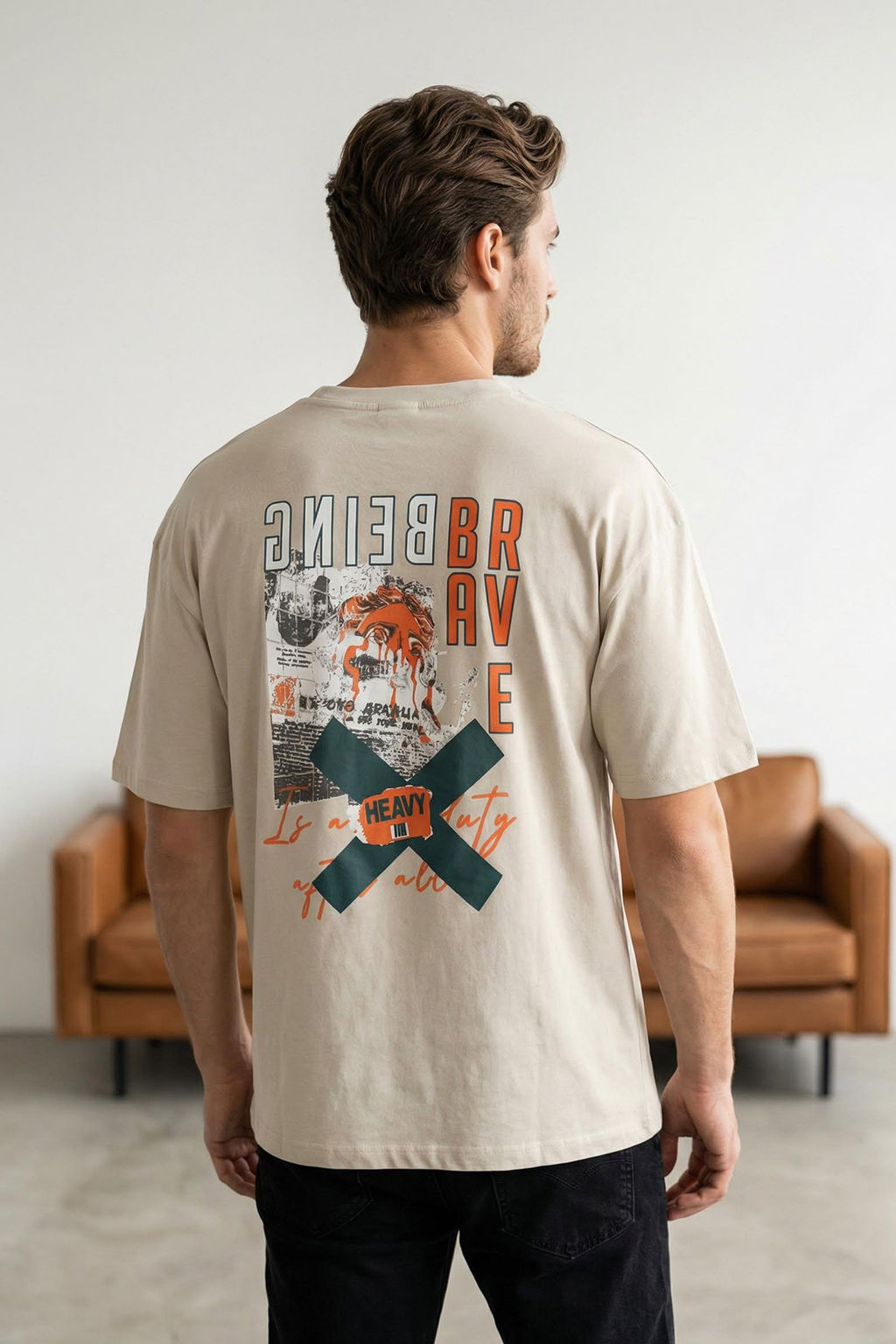 TRENDYOL MAN Siyah Oversize/Genis Kesim K?sa Kollu Yaz? Bask?l? %100 Pamuklu T-Shirt TMNSS22TS2223 - Trendyolmilla фото 12