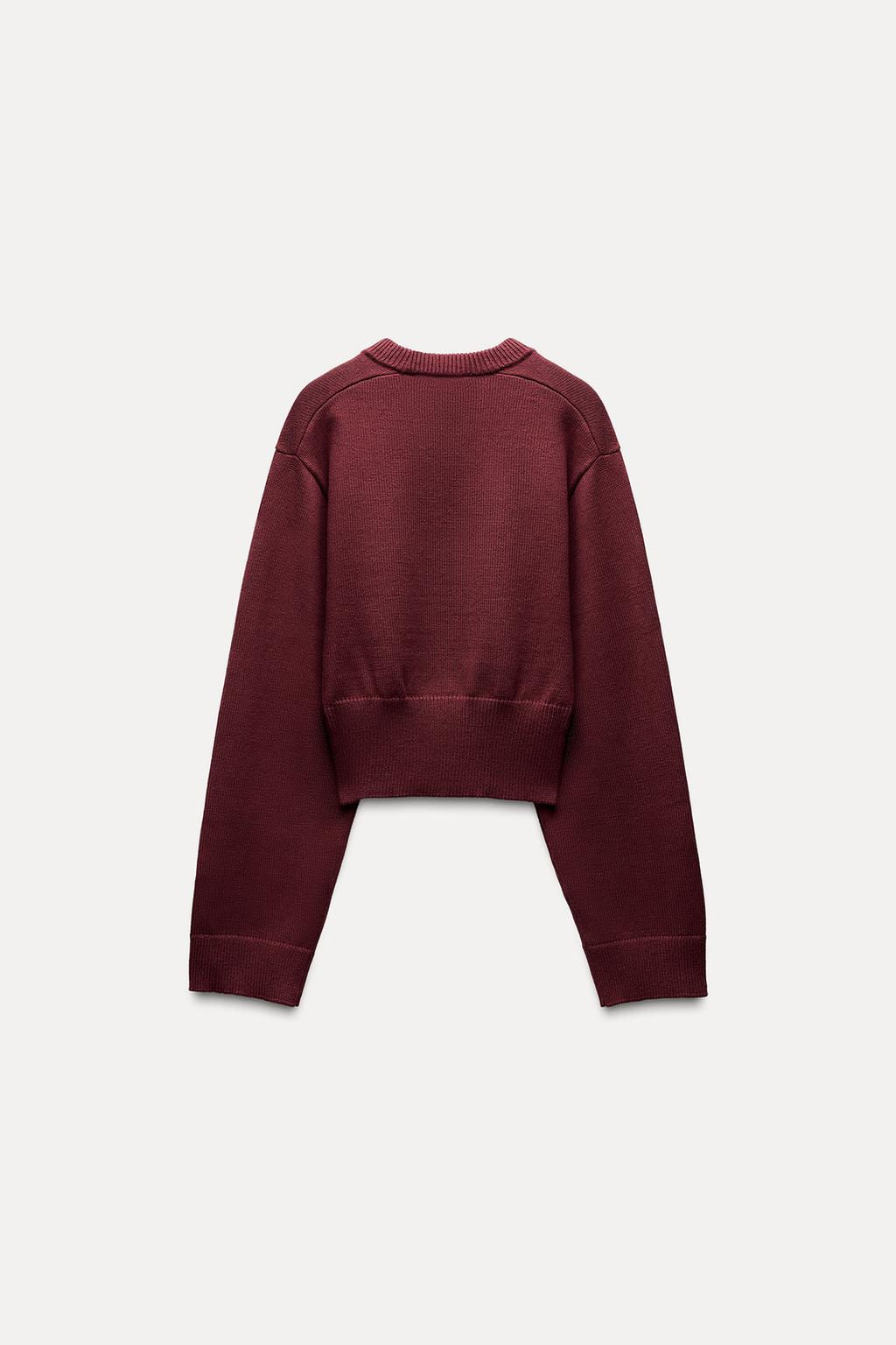 PLAIN KNIT SWEATER WITH WIDE SLEEVES - Zara фото 3