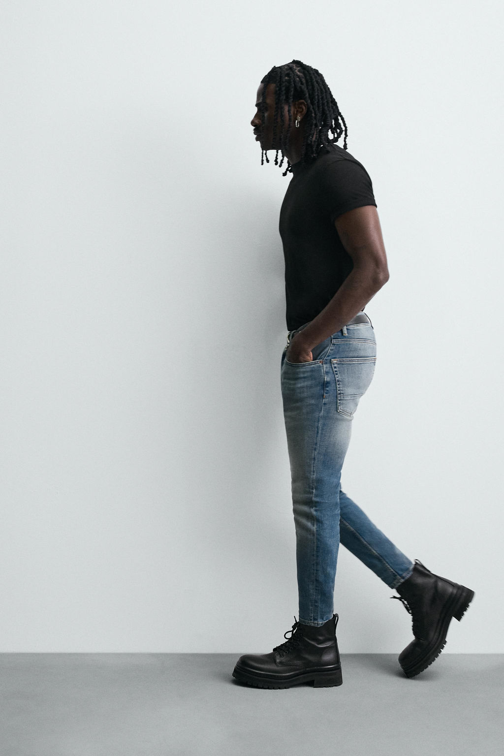JEANS SKINNY CROPPED FIT / Azul medio - Zara фото 6