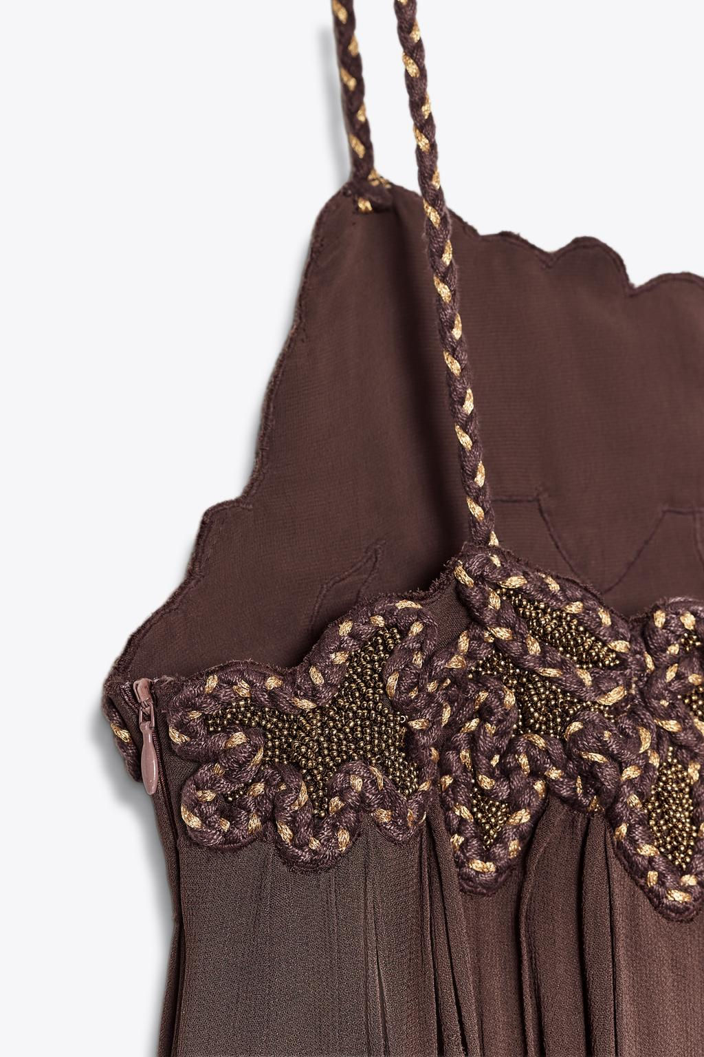 ZW COLLECTION LONG EMBROIDERED DRESS - Zara фото 8
