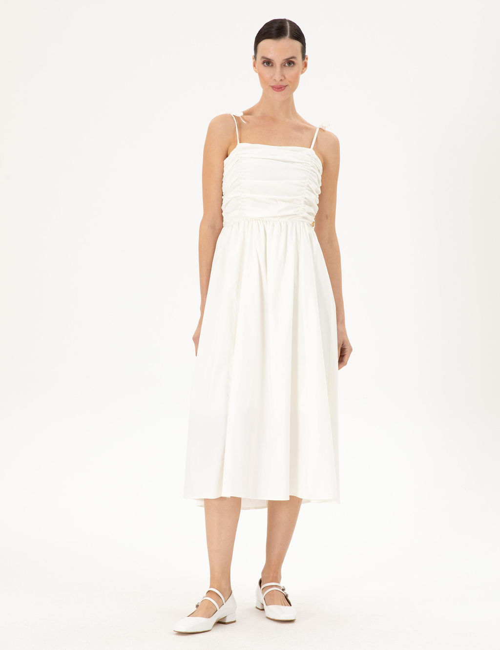 Beyaz Regular Fit Dokuma Elbise - Pierre cardin фото 3