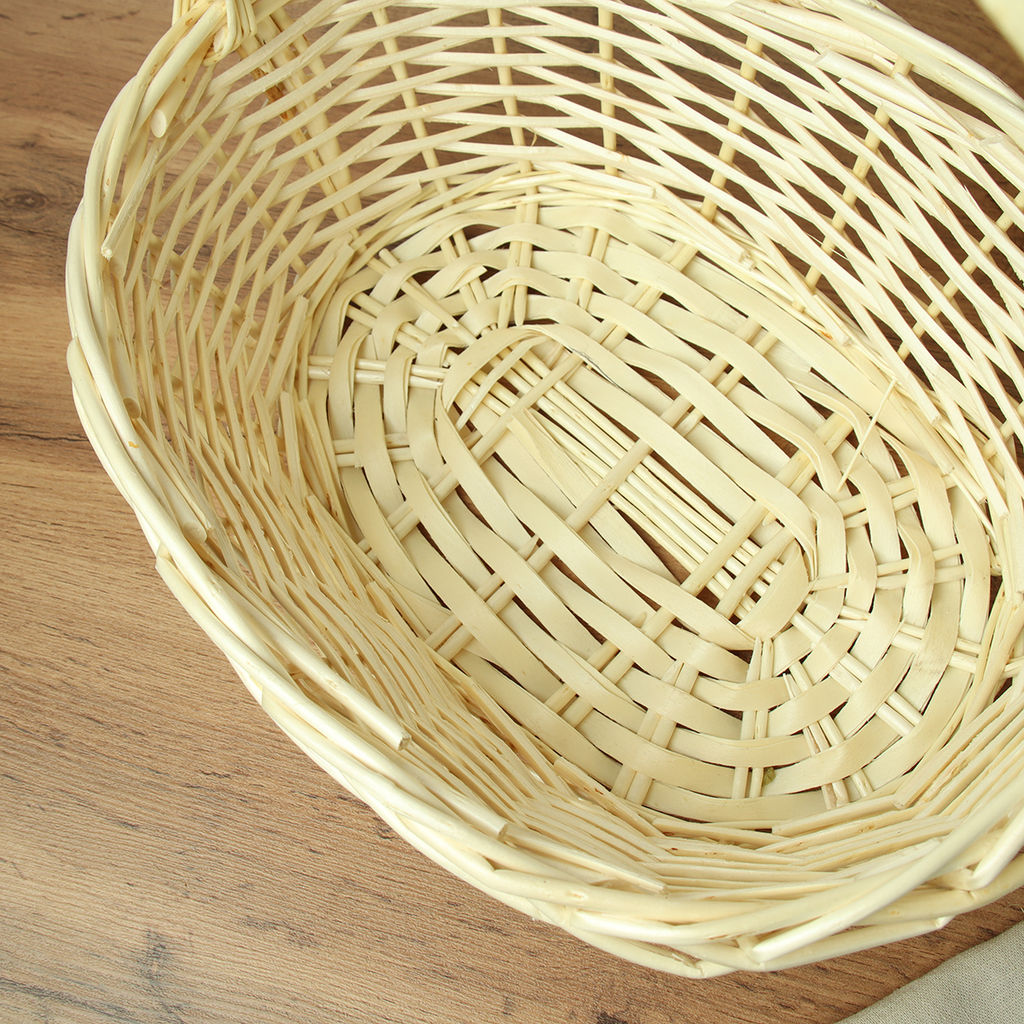 Корзина плетеная 3 штуки белые 37х30х12/32х24х10/26х20х9 см / S/3 22-23 /уп 28/овальная - Галеонтрейд фото 8