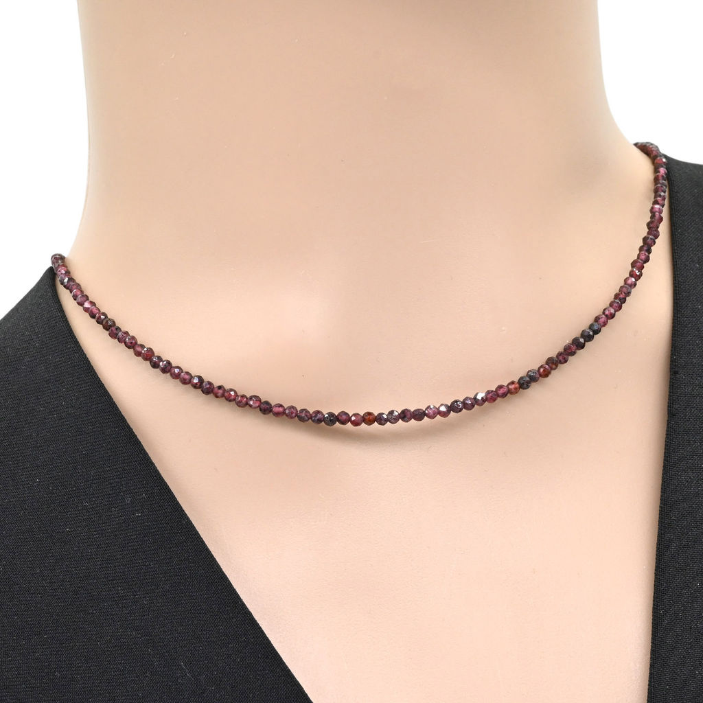 Чокер из граната шарик граненый 2мм, 40см Радуга камня