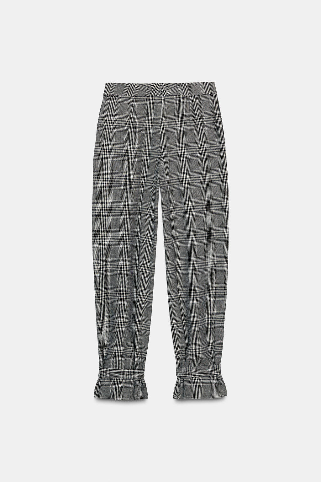 HOUNDSTOOTH TROUSERS WITH TIE HEM - Zara фото 7