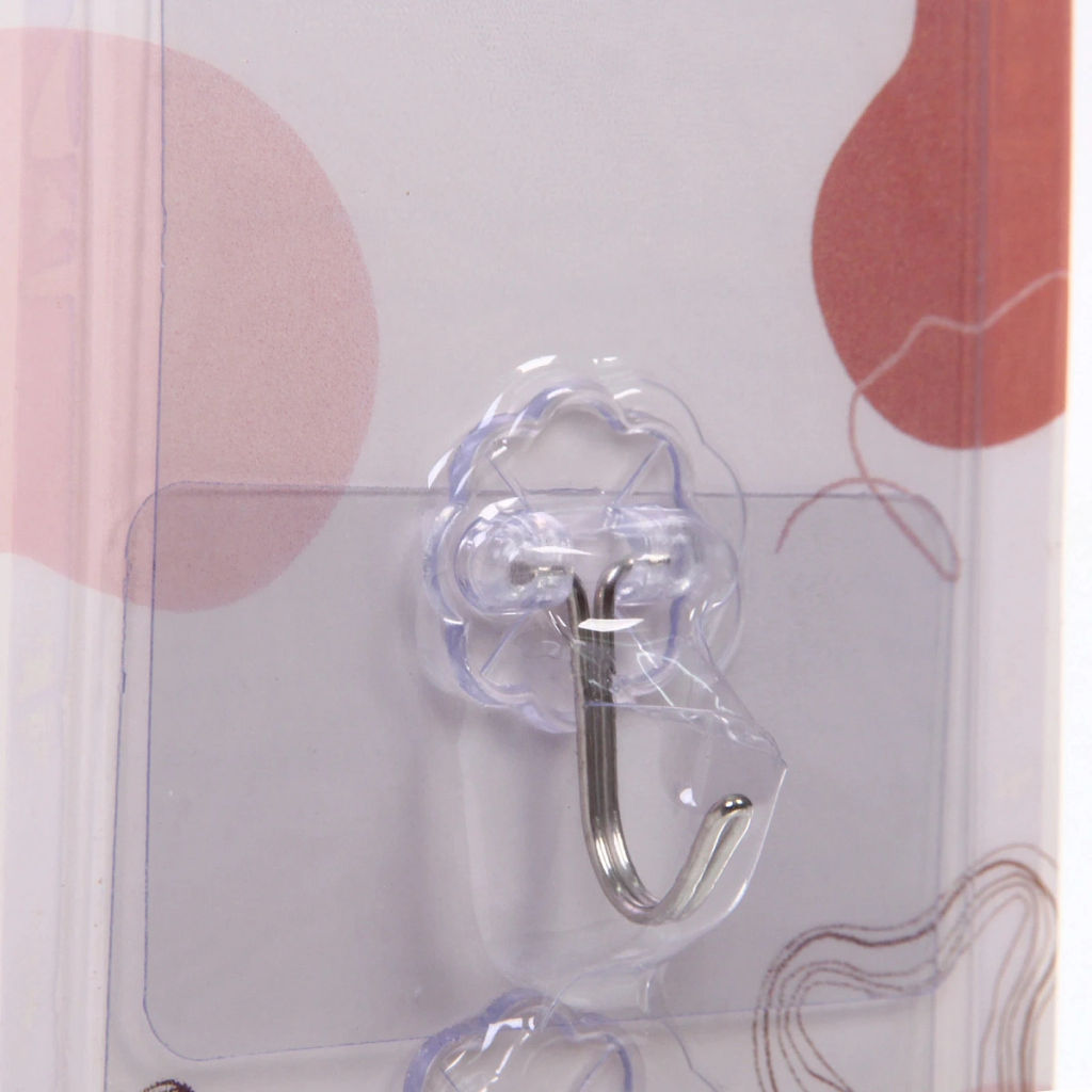 Цена за 6 шт. Крючки в наборе 3шт на липкой основе "БАСТОФ", форма квадрат, нагрузка 3кг/7,5*8см