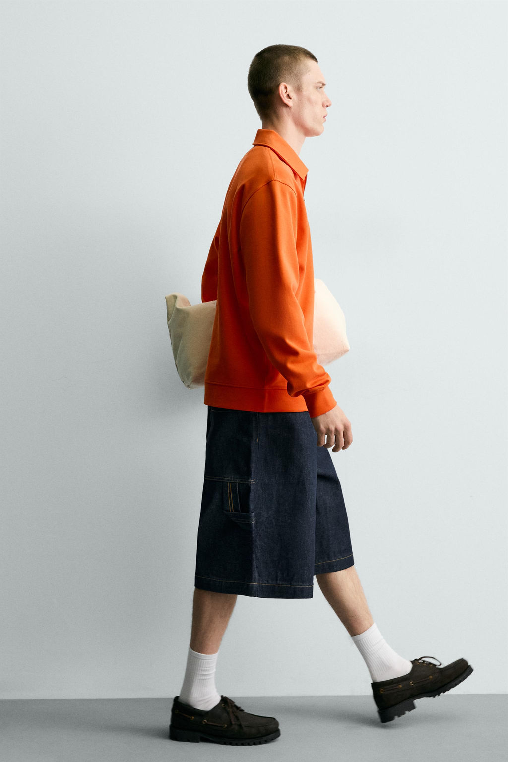 SUDADERA POLO INTERLOCK CREMALLERA / Naranja - Zara фото 6