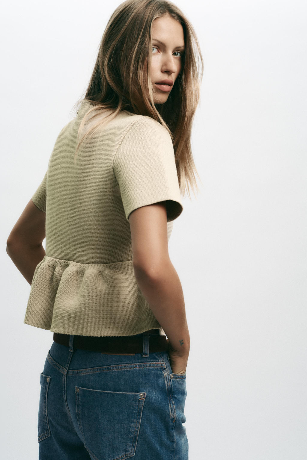 SHORT SLEEVE PEPLUM CARDIGAN - Zara фото 4