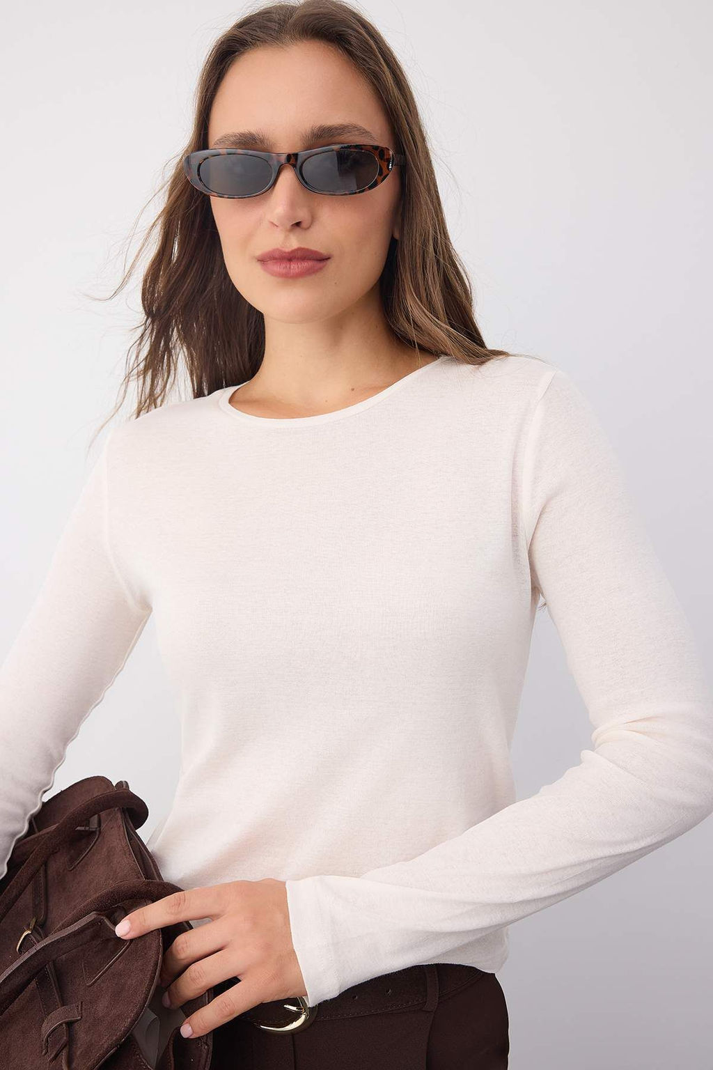 Wardrobe Essentials Siyah Transparan Slim/Vucuda Oturan Orme Bluz | TWOAW26BZ00015