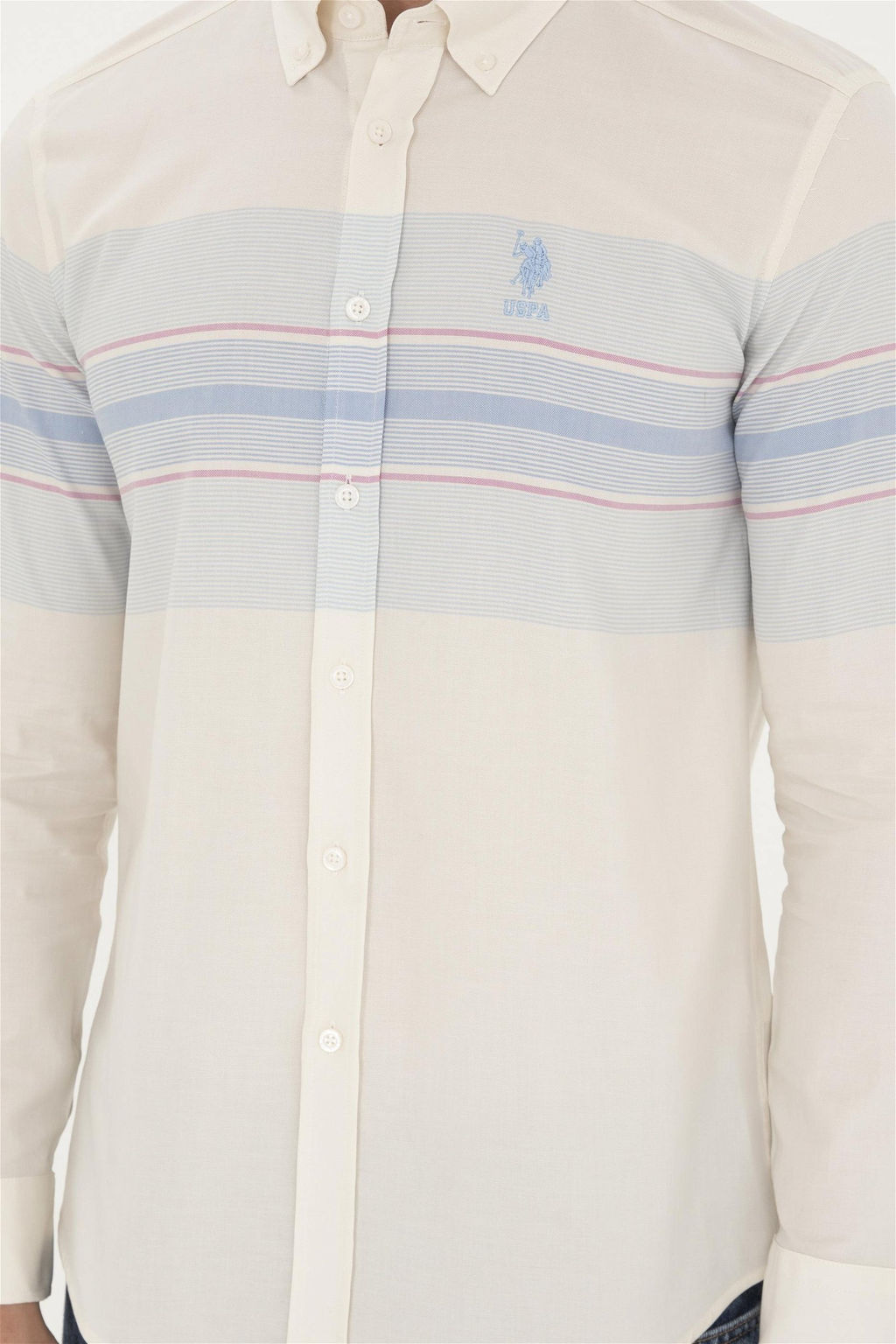 Мужская темно-синяя рубашка с длинным рукавом - U.s. polo assn фото 6