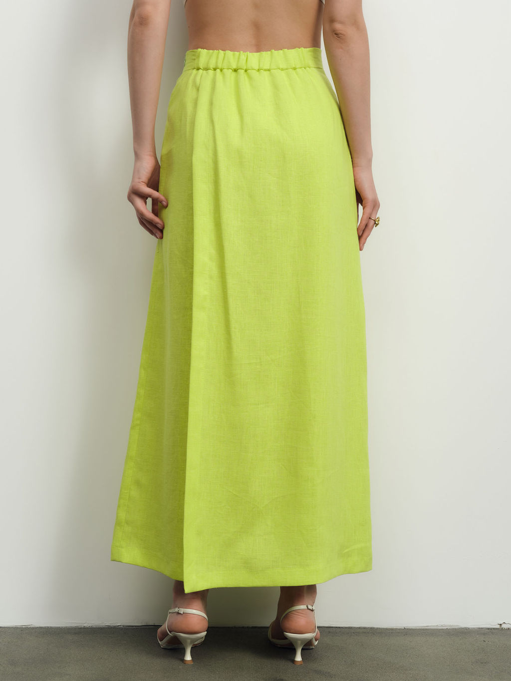 Юбка-брюки льняная 10990 лайм