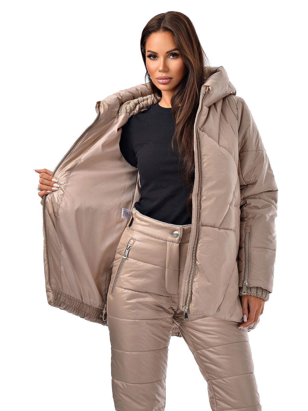 Зимняя куртка с вязанной отделкой - А+б коллекция фото 6