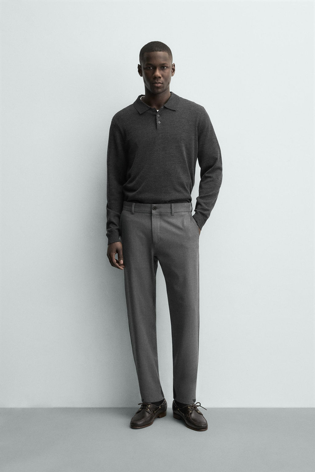 PANTAL?N CHINO ESTRUCTURA CONFORT / Gris / Natural - Zara фото 10
