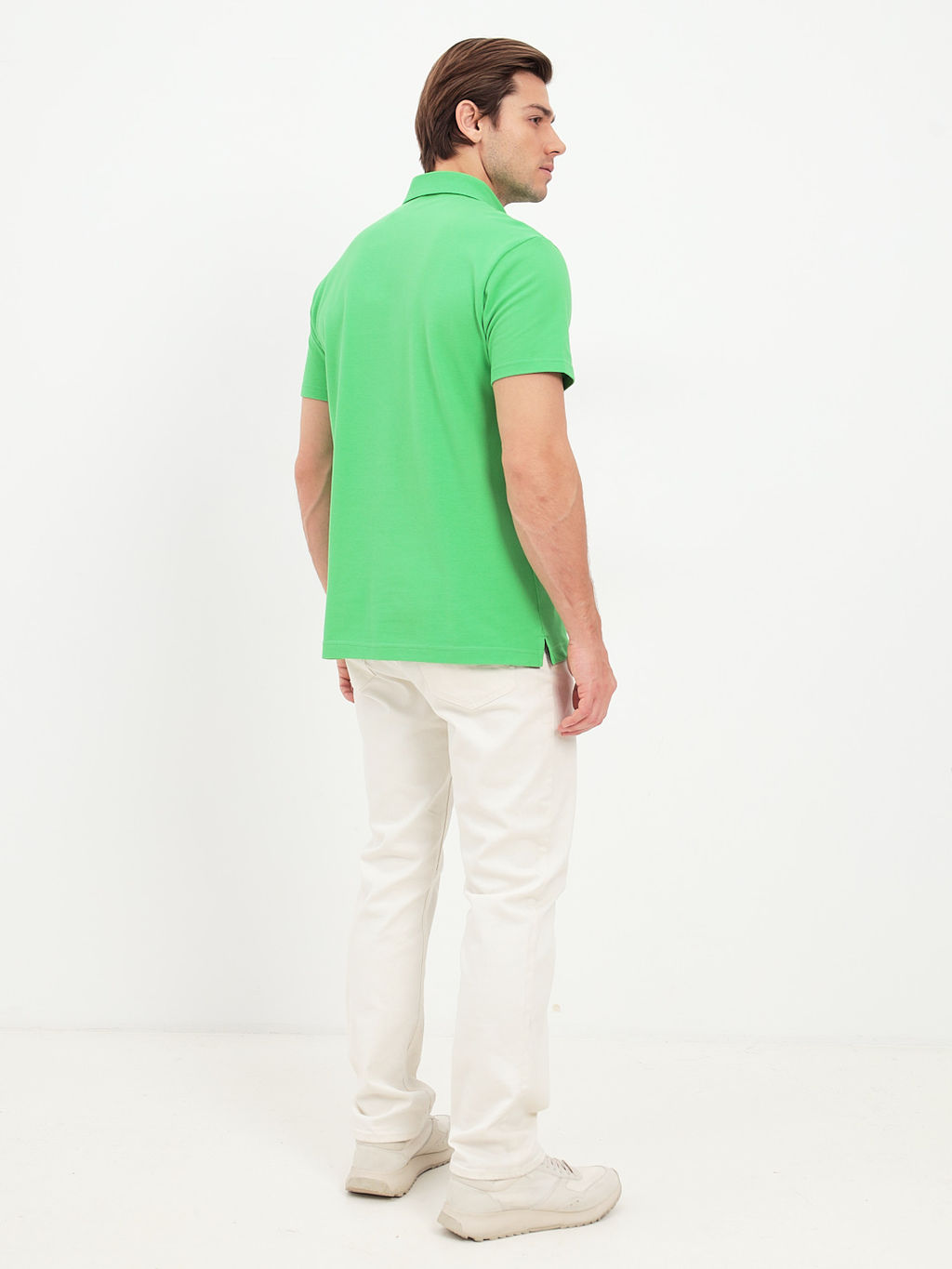 Джемпер мужской с воротником поло короткий рукав GREG G144-PO124T-CTP1083 (зелен.неон)