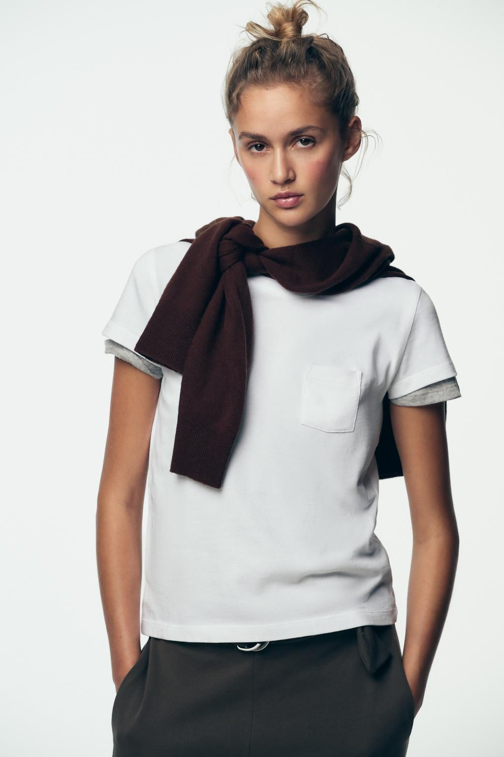 WASHED T-SHIRT WITH POCKET - Zara фото 2