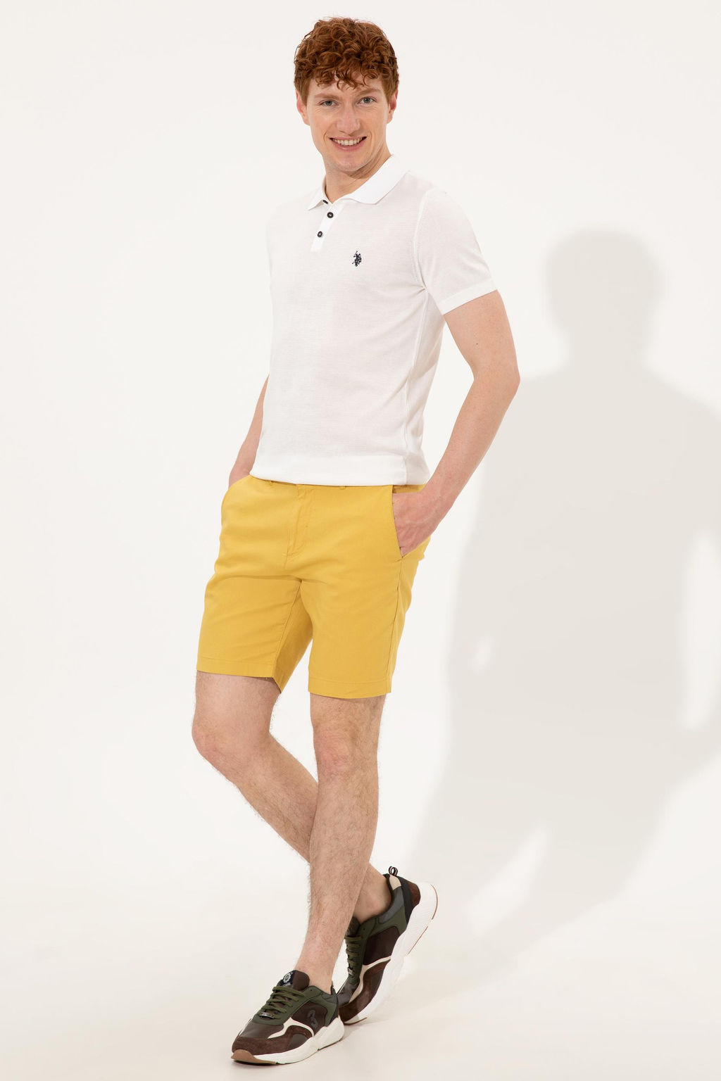 Мужские шафрановые бермуды капри - U.s. polo assn фото 3