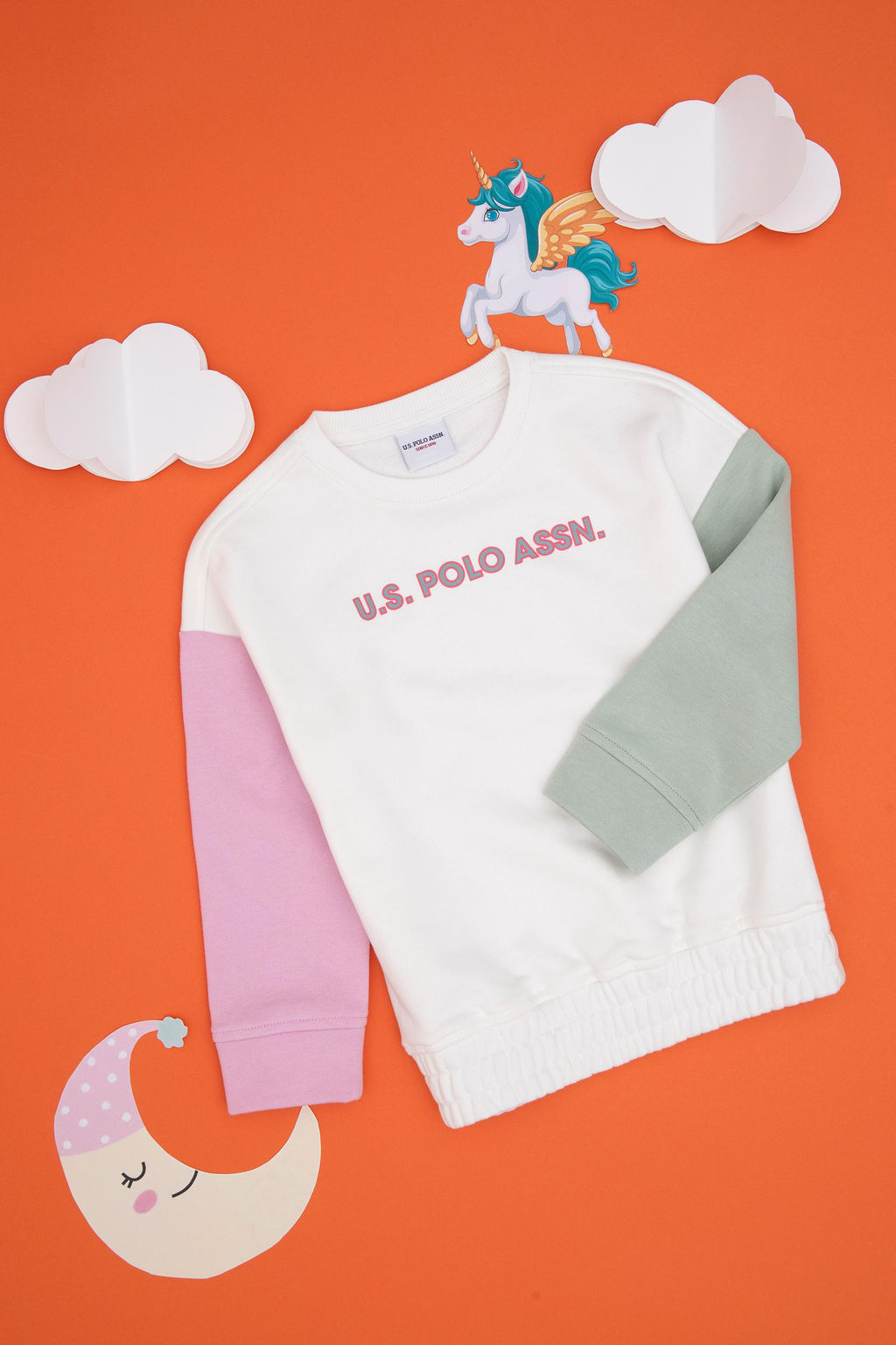 K_z _ocuk Ekru Bisiklet Yaka _ardonlu Sweatshirt