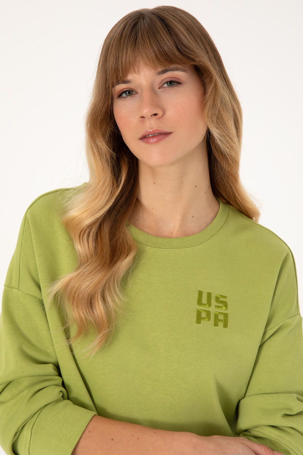 Kad_n F_st_k Ye_ili Bisiklet Yaka Basic Sweatsh_rt