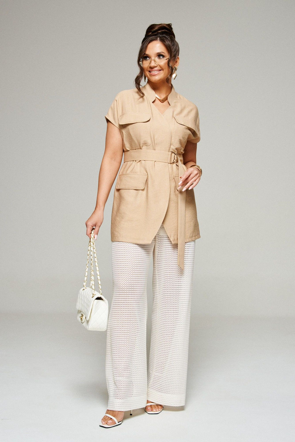 Костюм 6328 бежевый, Брюки, Жакет - B&F фото 2