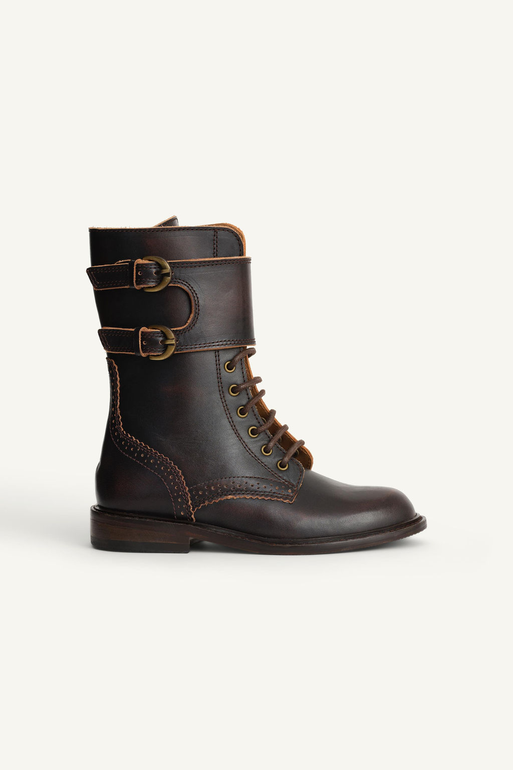LIMITED EDITION LEATHER LACE-UP BOOTS - Zara фото 5