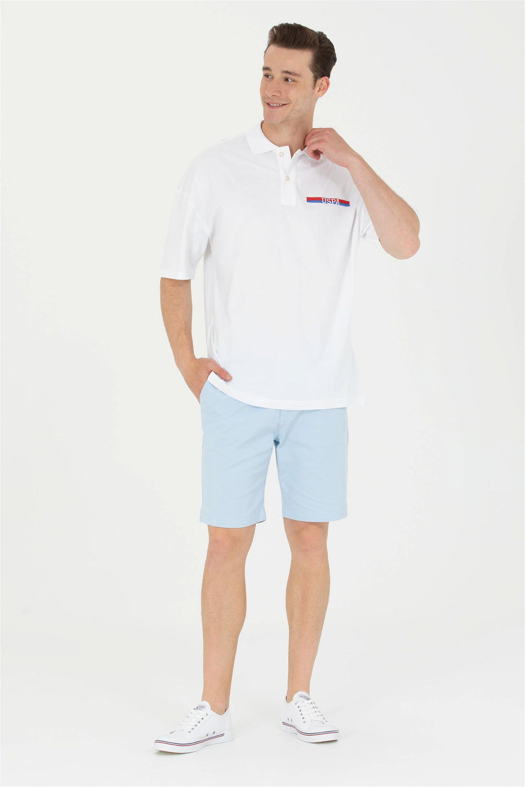 Мужская белая футболка-поло оверсайз Неожиданная скидка в корзине - U.s. polo assn фото 4