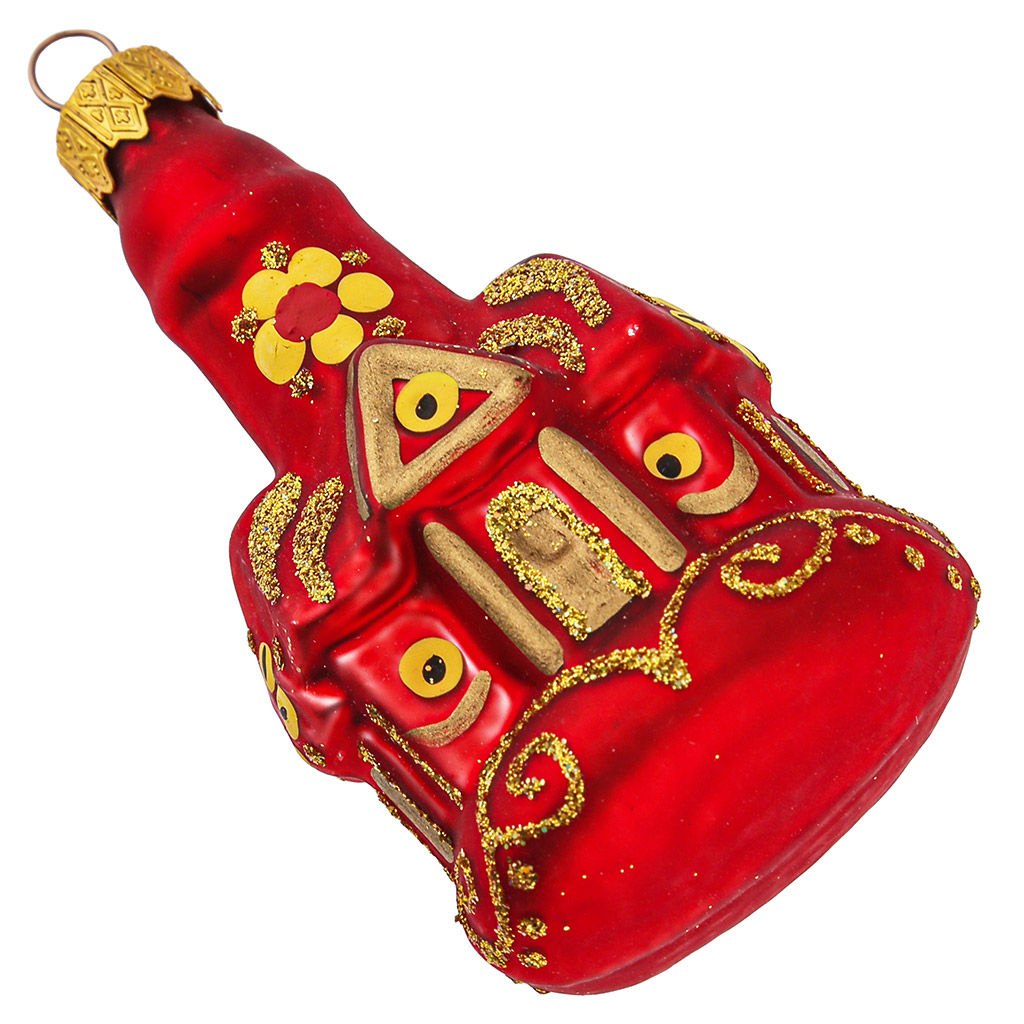 Елочная игрушка фигурка стеклянная Замок Народные Узоры h11см, ручная художественная роспись, подарочная упаковка (Россия) - Домашняя мода фото 4