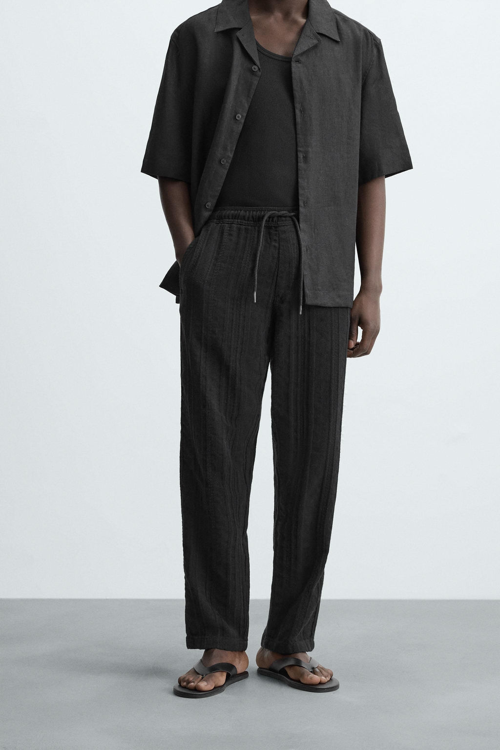 RELAXED FIT TEXTURED TROUSERS - Zara фото 2