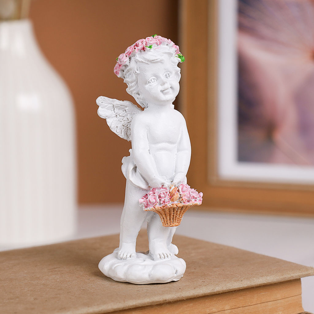 Цена за 2 шт. Фигурка Ангел 10 см / L1767 /уп 2/240/розовые цветы - ГалеонТрейд фото 3