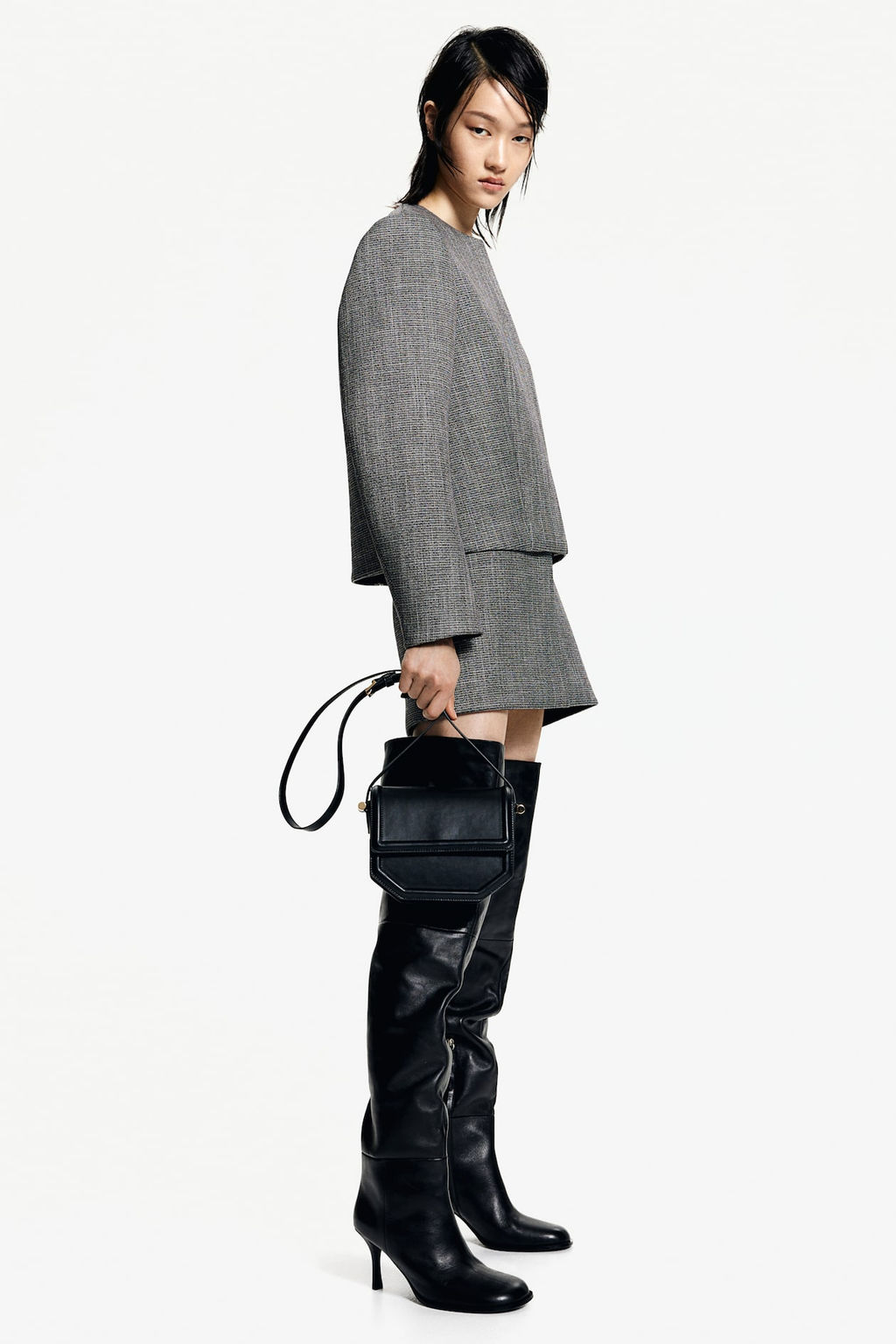 Minifalda estructurada de sarga - H&m фото 5