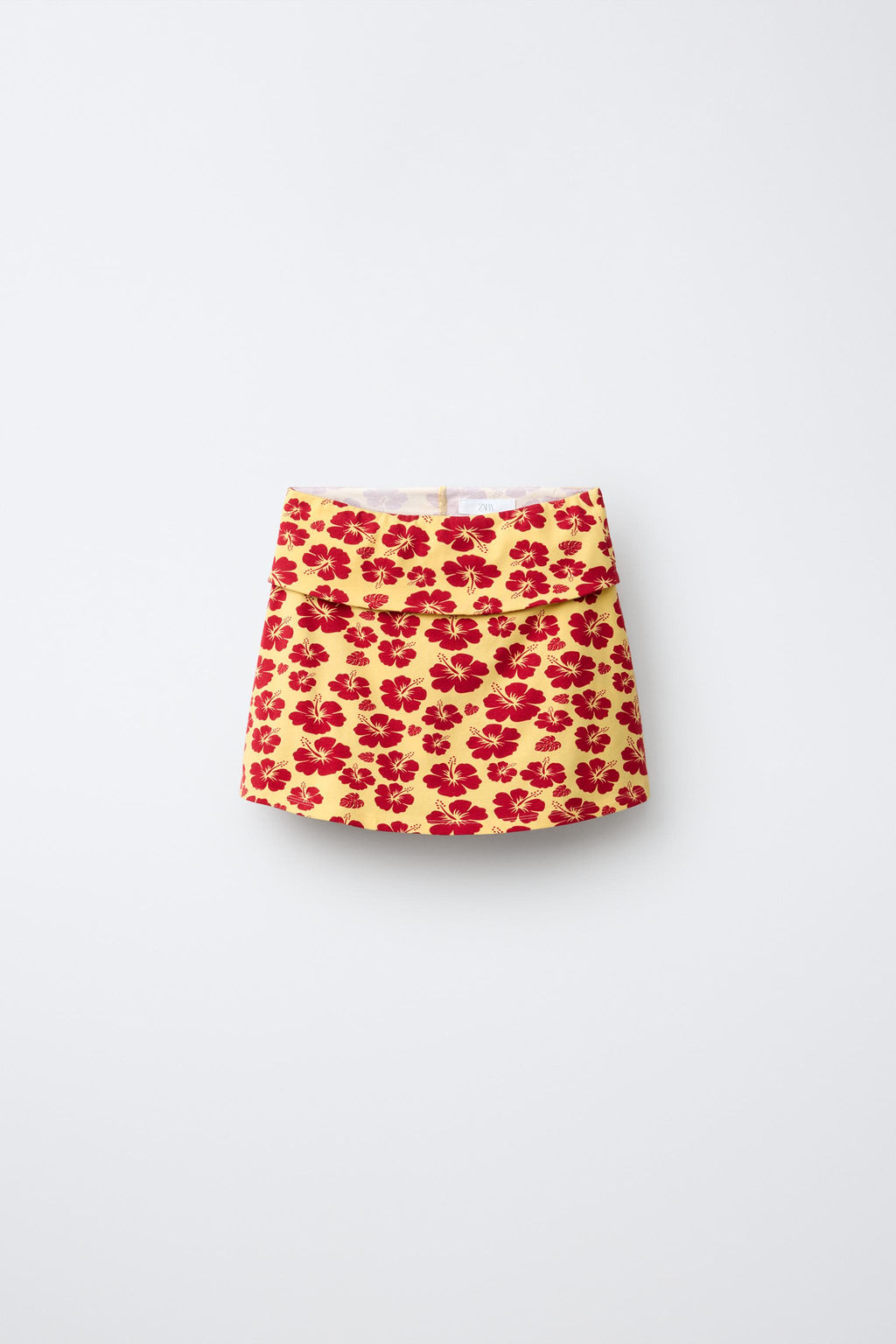 FALDA BERMUDA ESTAMPADA HIBISCUS / CRUDO