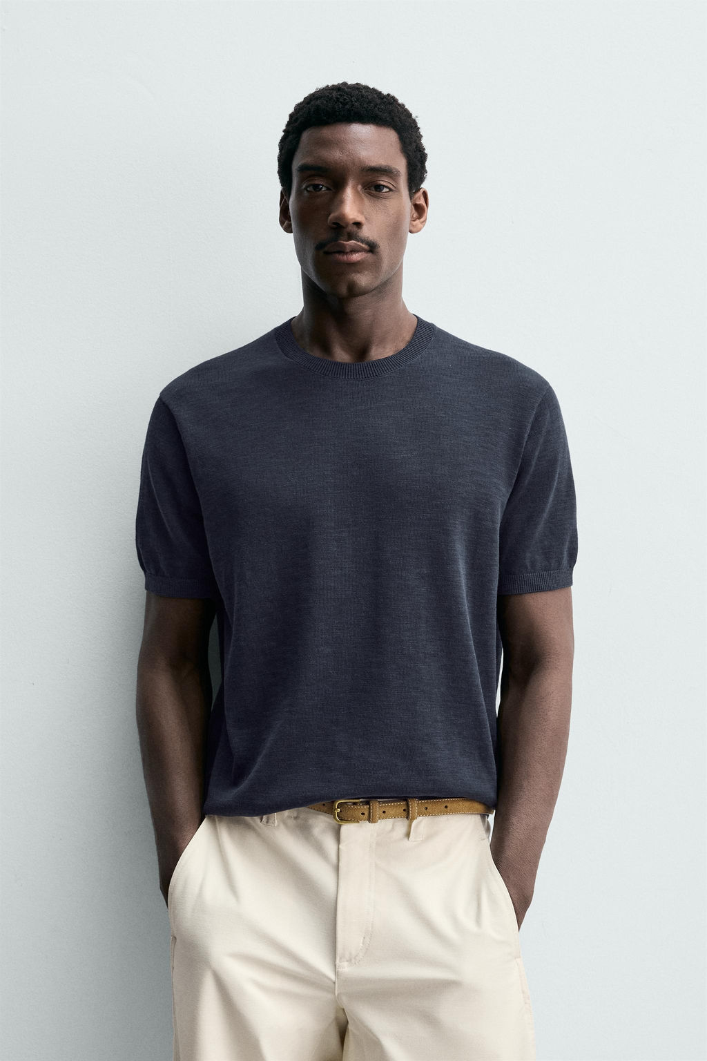 CAMISETA PUNTO REGULAR FIT / Marino
