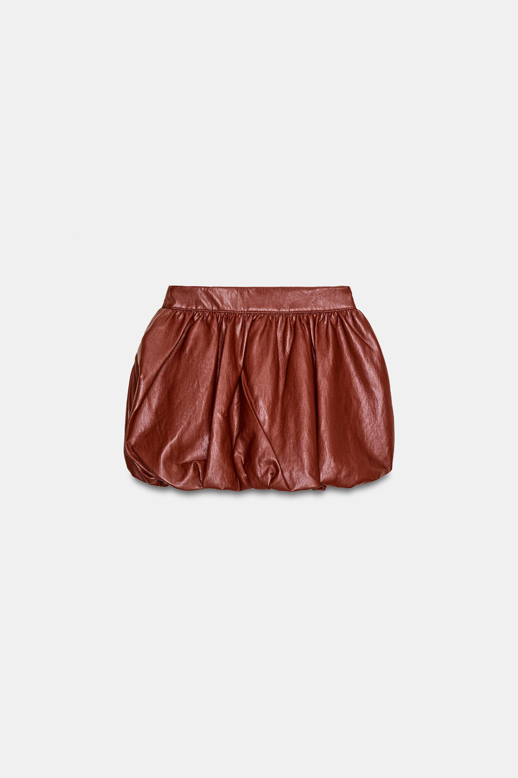 FALDA MINI GLOBO EFECTO PIEL SET / Teja - Zara фото 7