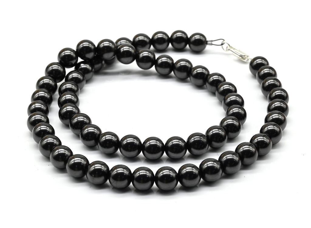Бусы из шунгита натурального шарик 8мм, 47см