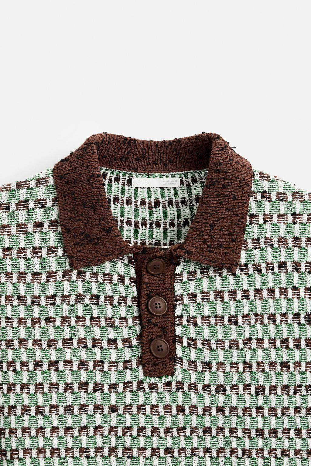JACQUARD KNIT POLO SHIRT - Zara фото 11