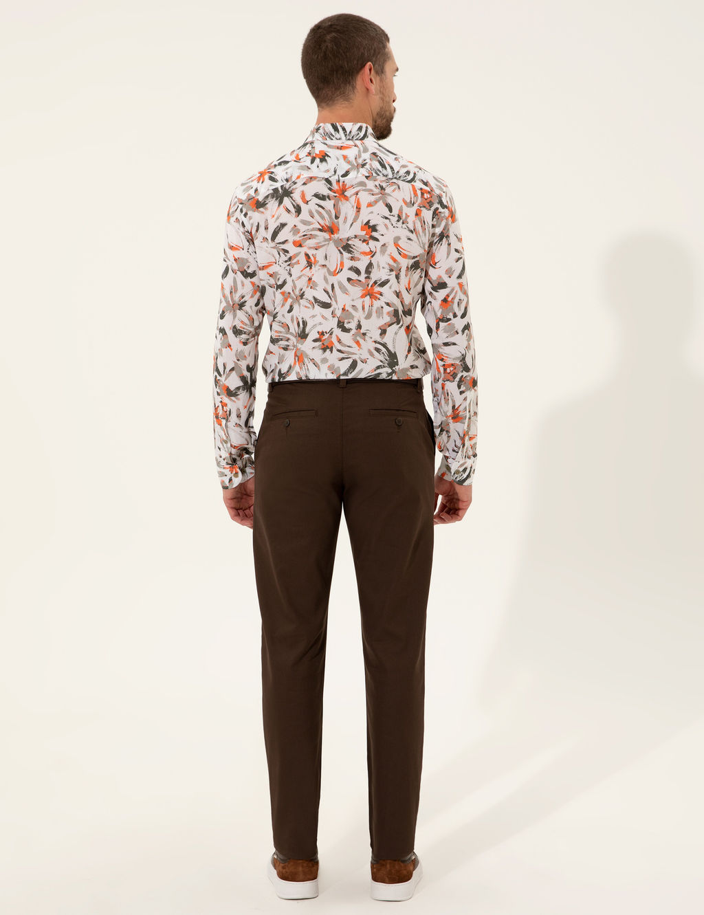 Kahverengi Regular Fit Kanvas Pantolon
