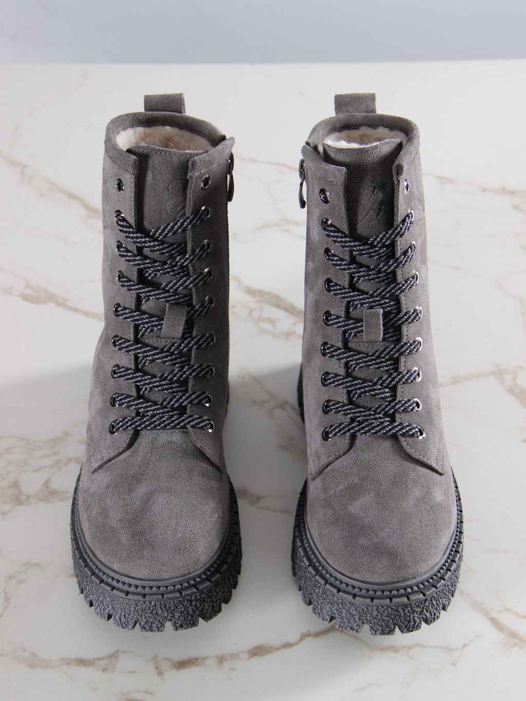 Ботинки 327.22511gr.Серый замок замша/Шерсть