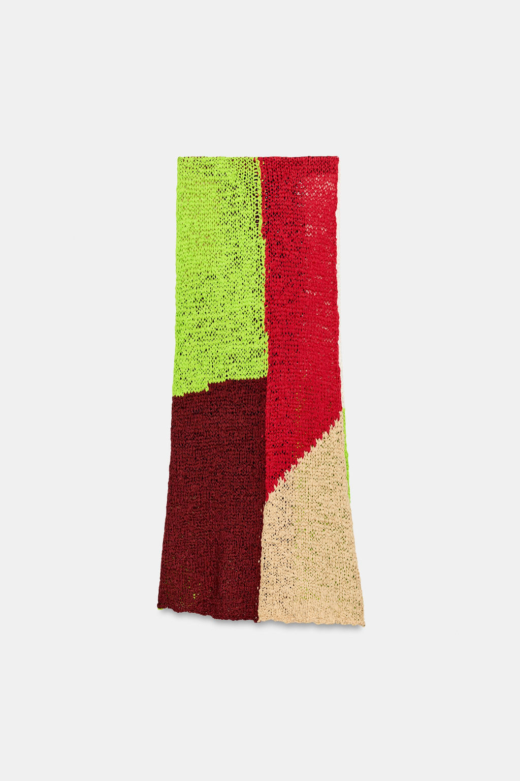 FALDA MIDI PUNTO COLOR BLOCK / Multicolor - Zara фото 5