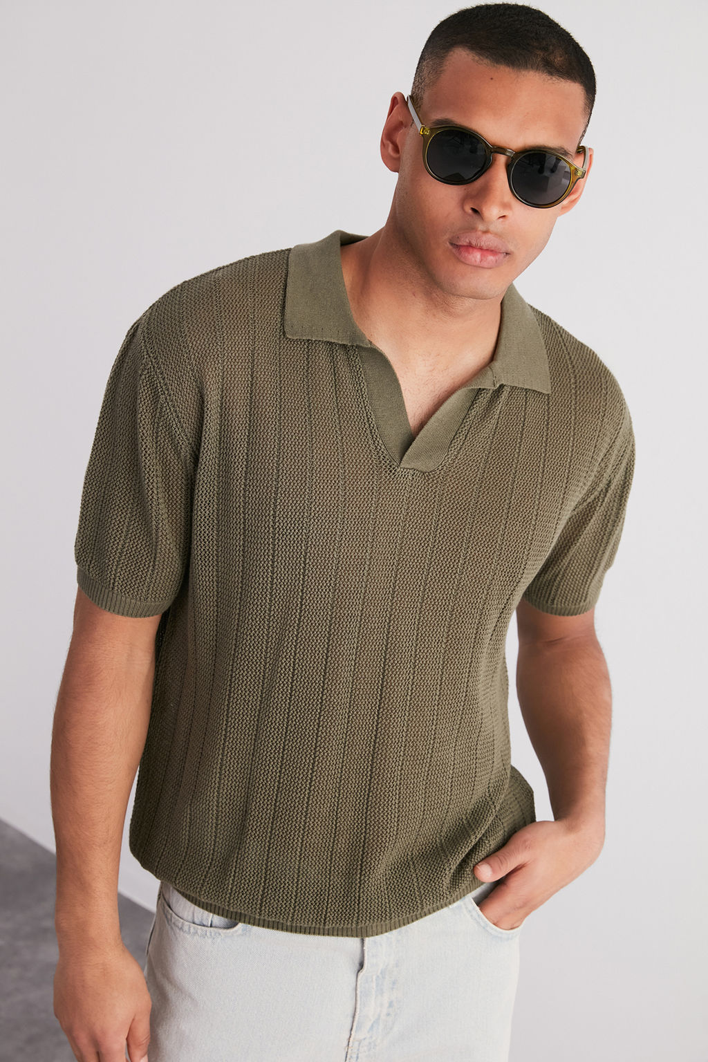 TRENDYOL MAN Limited Edition Kahverengi Regular Fit Pamuklu K?sa Kol Polo Yaka Triko Tshirt TMNSS23PO00024 - Trendyolmilla фото 19