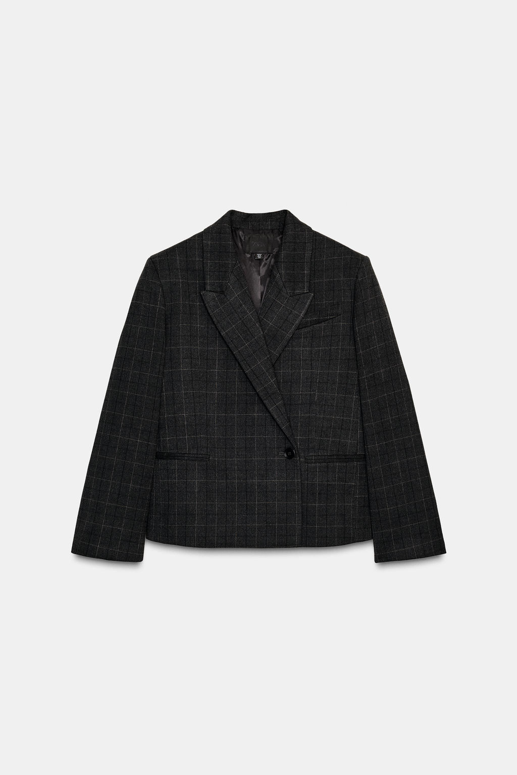 OVERSIZE CROPPED CHECK BLAZER - Zara фото 6