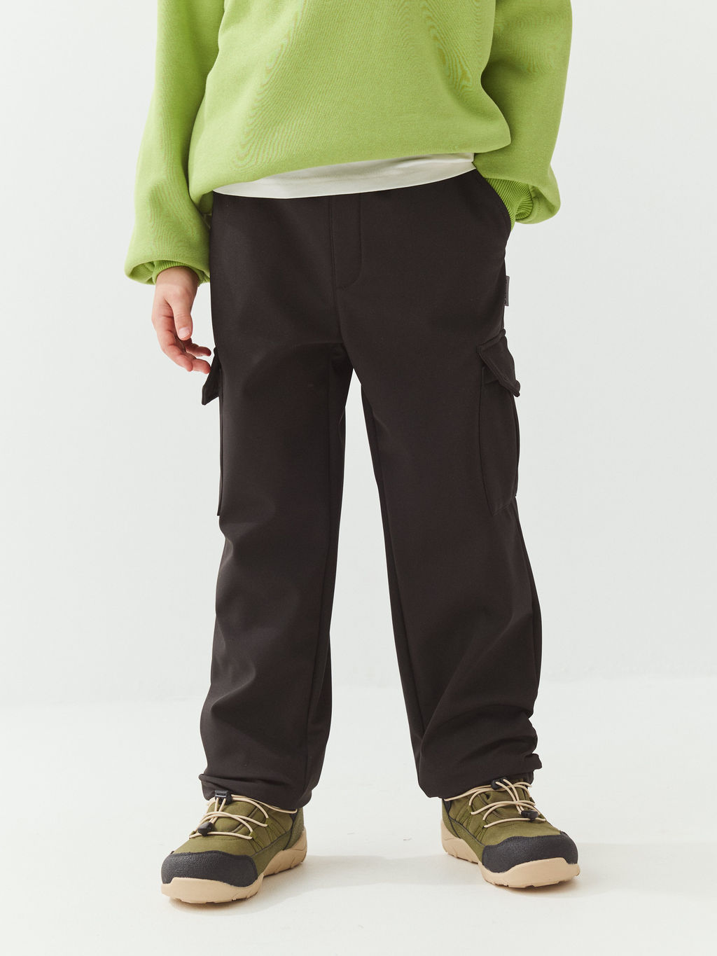 Брюки карго Softshell демисезонные Уголь 7+ - Bungly фото 4