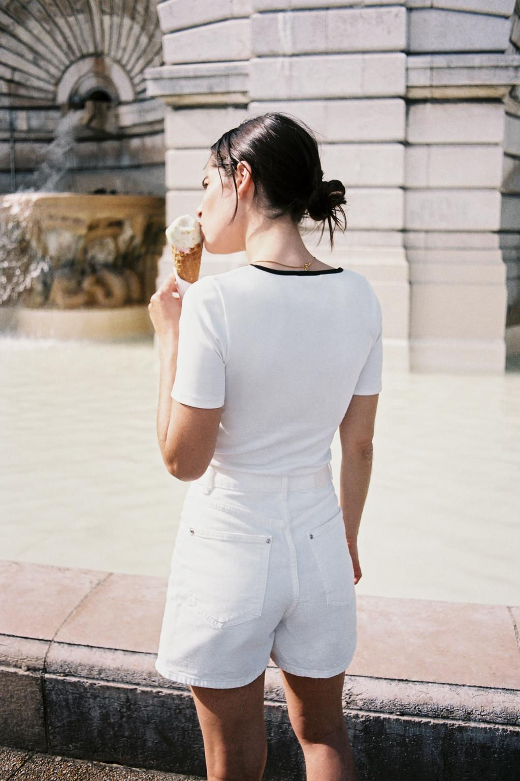 Z1975 MOM-FIT HIGH-WAIST SHORTS - Zara фото 6