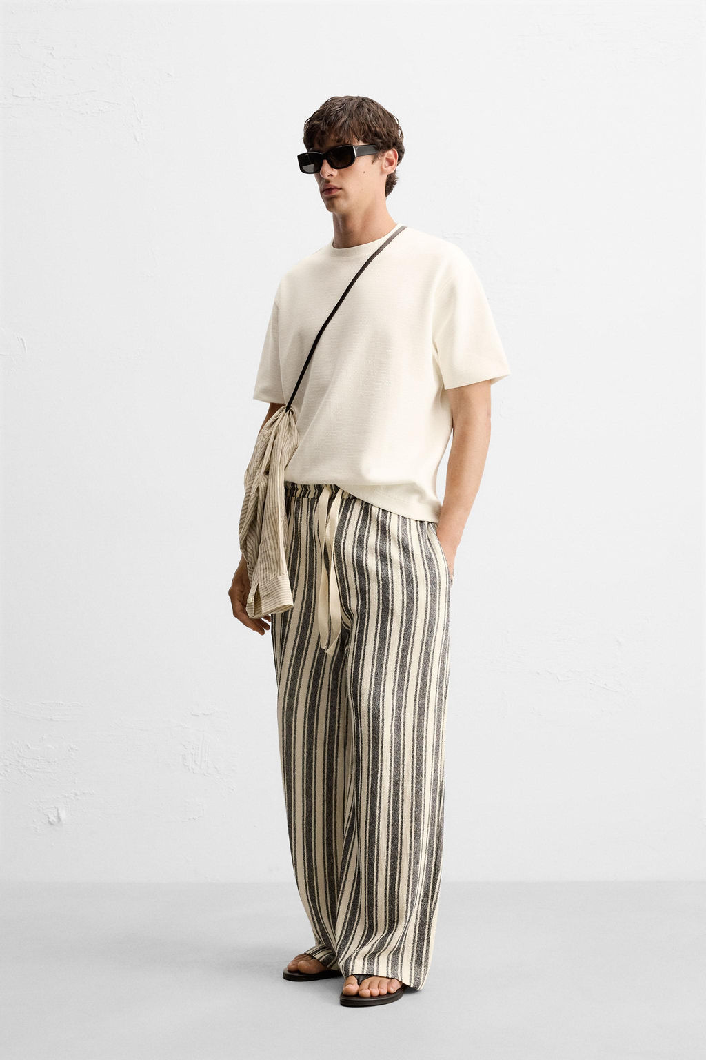 STRIPED JACQUARD TROUSERS