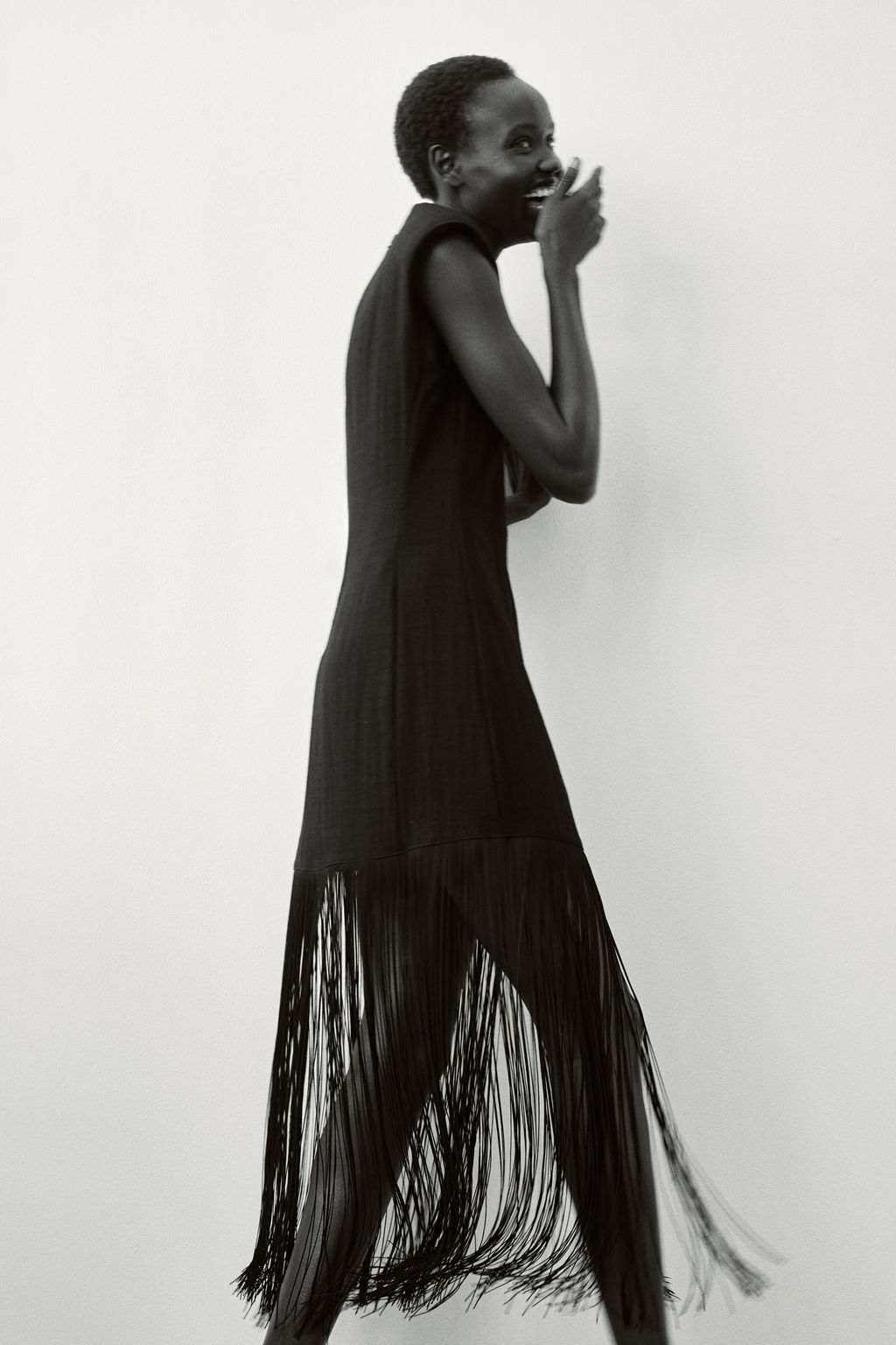 Vestido con hombreras y flecos - H&m фото 2