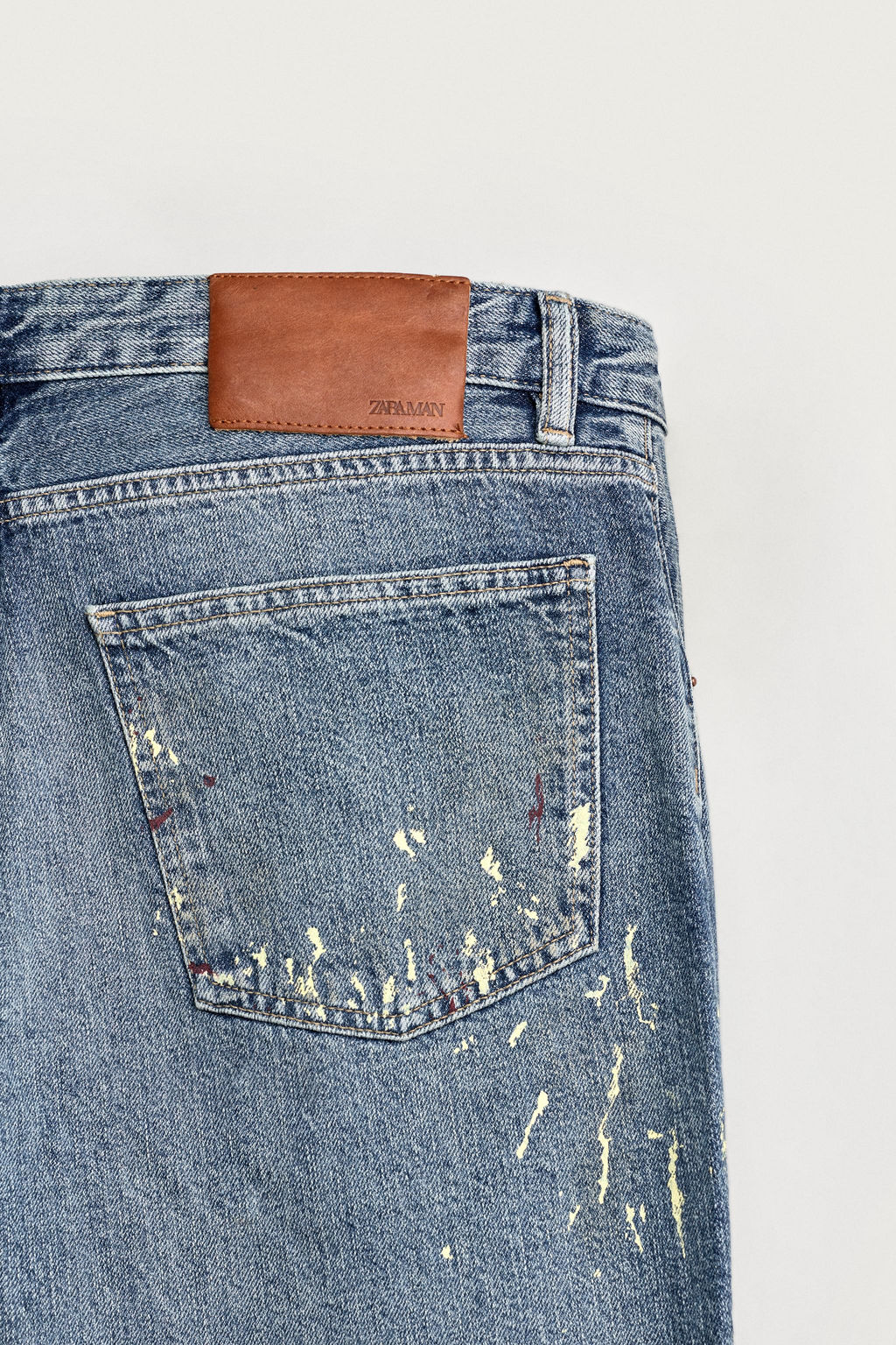 JEANS FLARE FIT EFECTO SALPICADURAS / Azul - Zara фото 9
