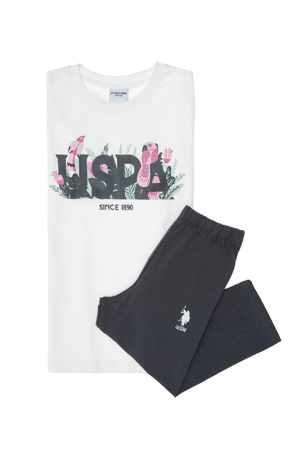 K_z _ocuk Beyaz Pijama Tak_m_ Sepette S_rpriz _ndirim - U.s. polo assn фото 4